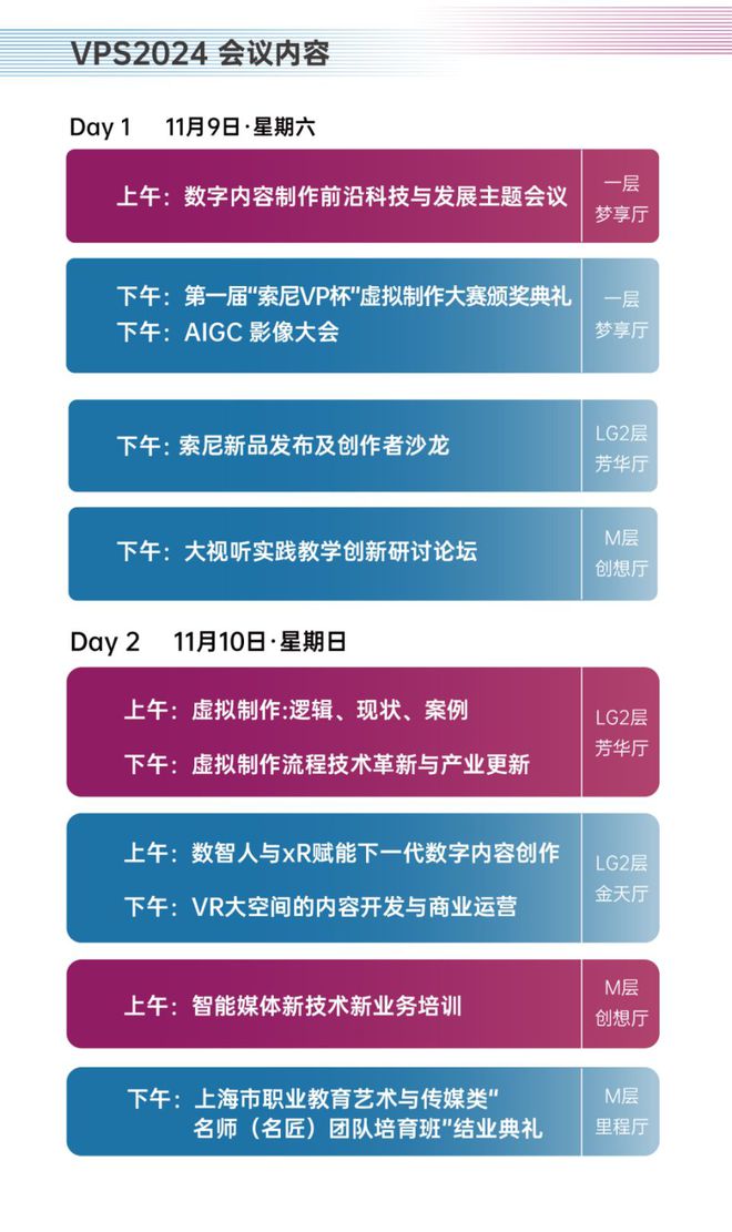上海國際虛擬制作大會VPS2024最全議程及完整嘉賓陣容首度